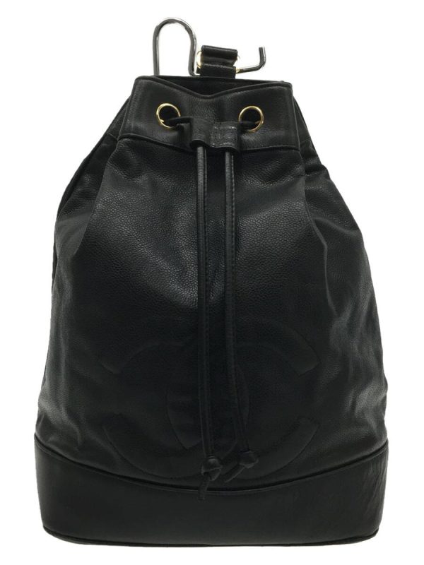 1 Chanel Shoulder Bag Leather Caviar Skin Black