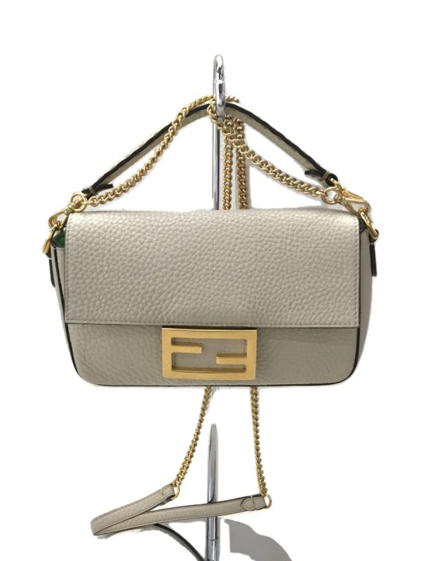 1 Fendi Shoulder Bag Leather Beige