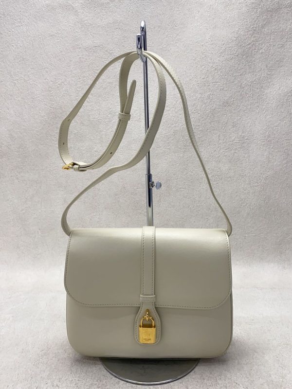 1 Celine Medium Calfskin Shoulder Bag Leather Ivory