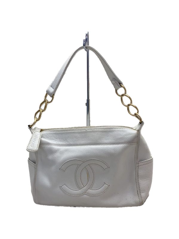 1 Chanel Caviar Skin Shoulder Bag Leather White