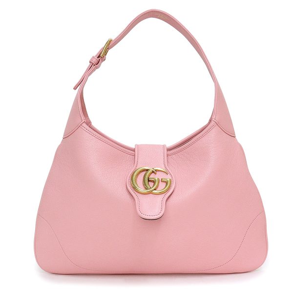 1 Gucci Medium Shoulder Bag Crossbody Goatskin Leather Pink