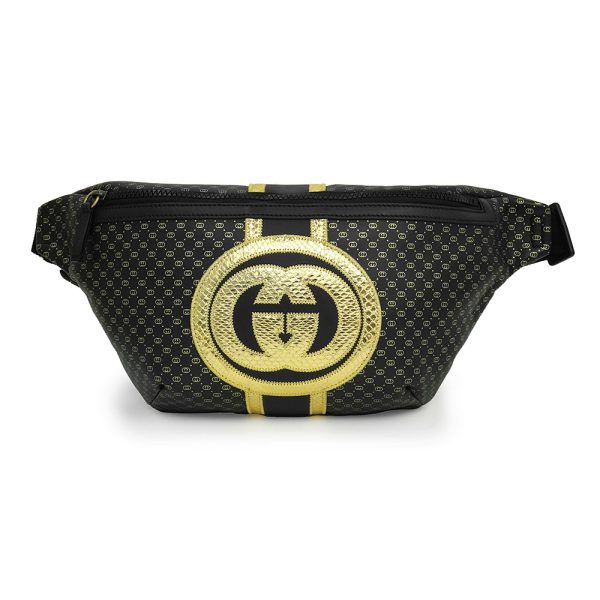 1 Gucci Body Belt Bag Waist Pouch Crossbody Leather Black