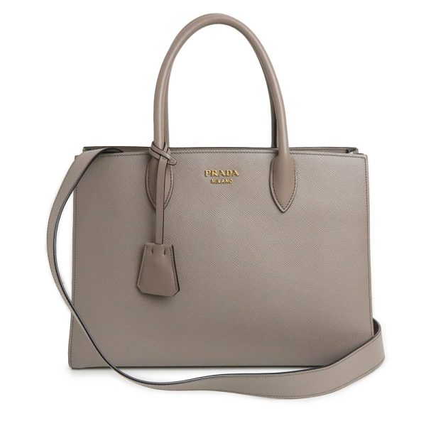 1 Prada Sofiette 2way Handbag Leather Gold Hardware Gray