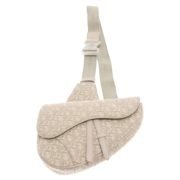 1 Dior Oblique Saddle Bag Shoulder Bag White