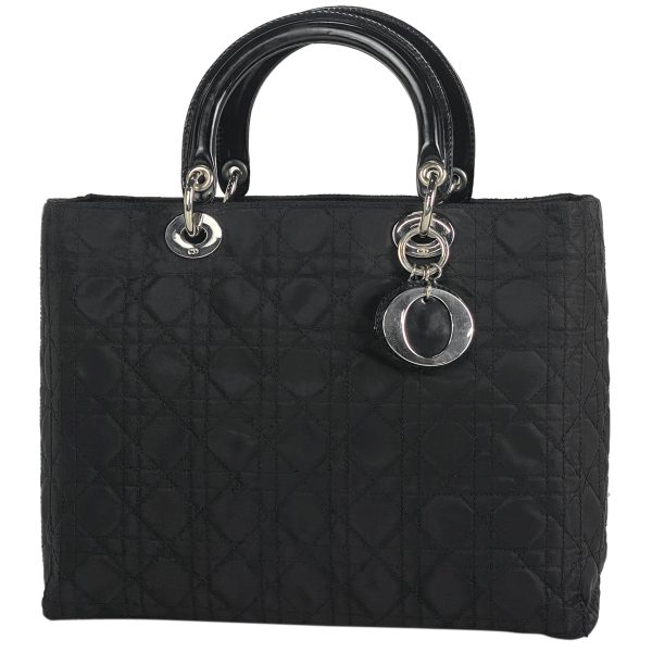 1 Christian Dior Cannage Handbag Nylon Black