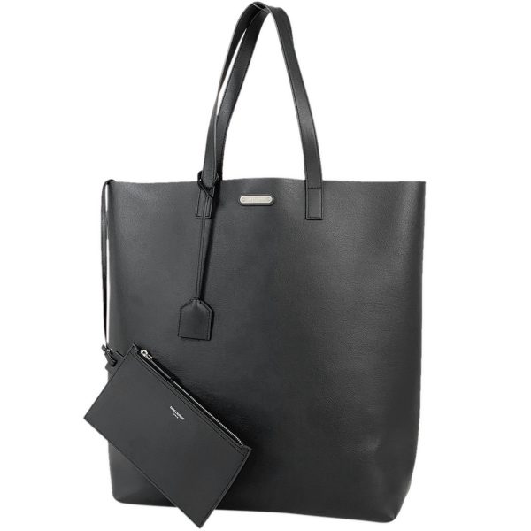 1 Saint Laurent Tote Bag Leather Black