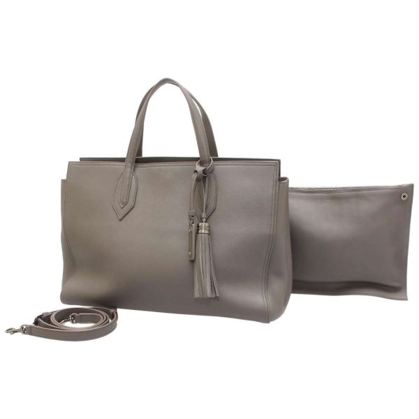 1 Saint Laurent Tote Bag Leather Gray