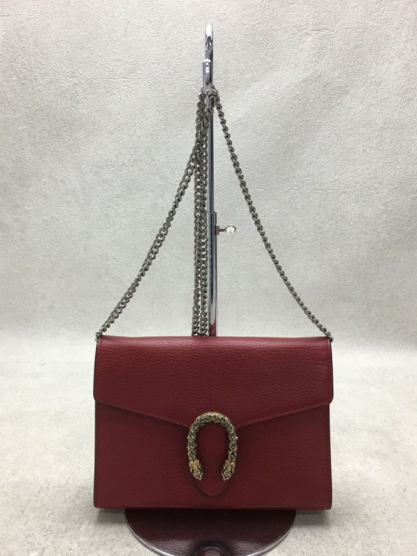 1 Gucci Dionysus Chain Shoulder Bag Leather Red