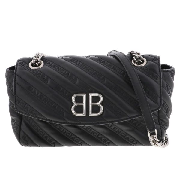 1 Balenciaga BB Chain Shoulder Bag Mini Messenger Bag Black