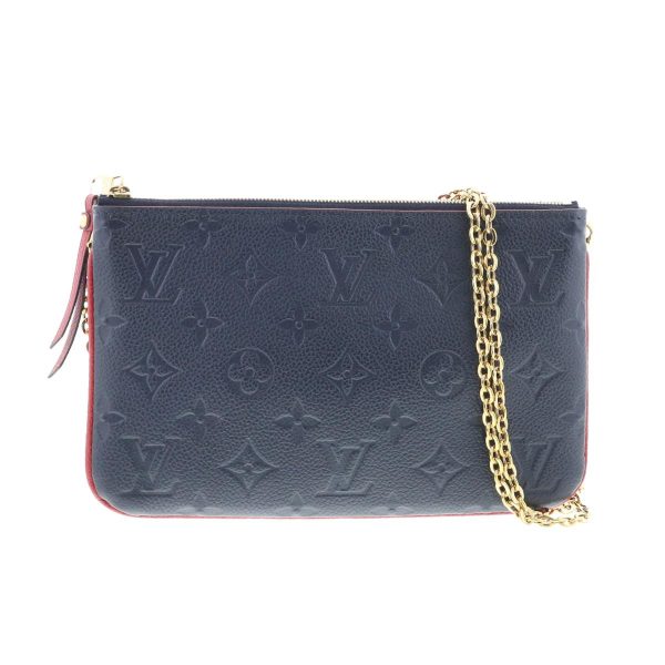 1 Louis Vuitton Pochette Double Zip Shoulder Bag Marine Rouge Navy Red