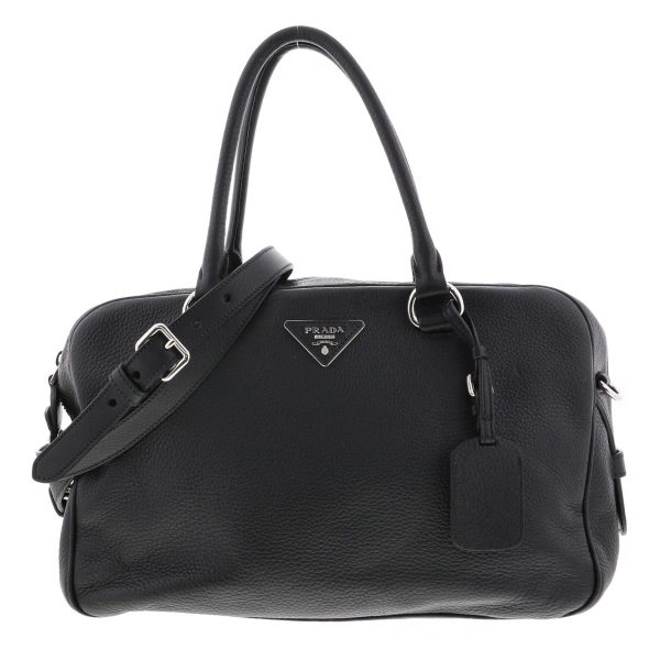 1 Prada Leather 2way Handbag Black