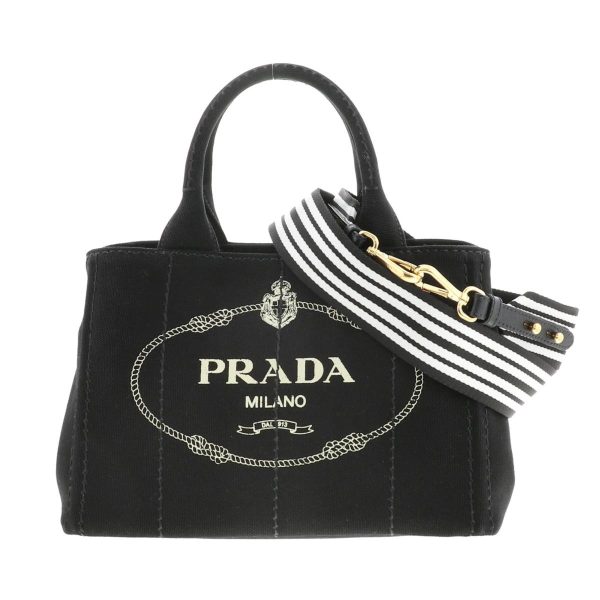 1 Prada Canapa Mini 2way Bk Bag Shoulder Bag Messenger Bag Black