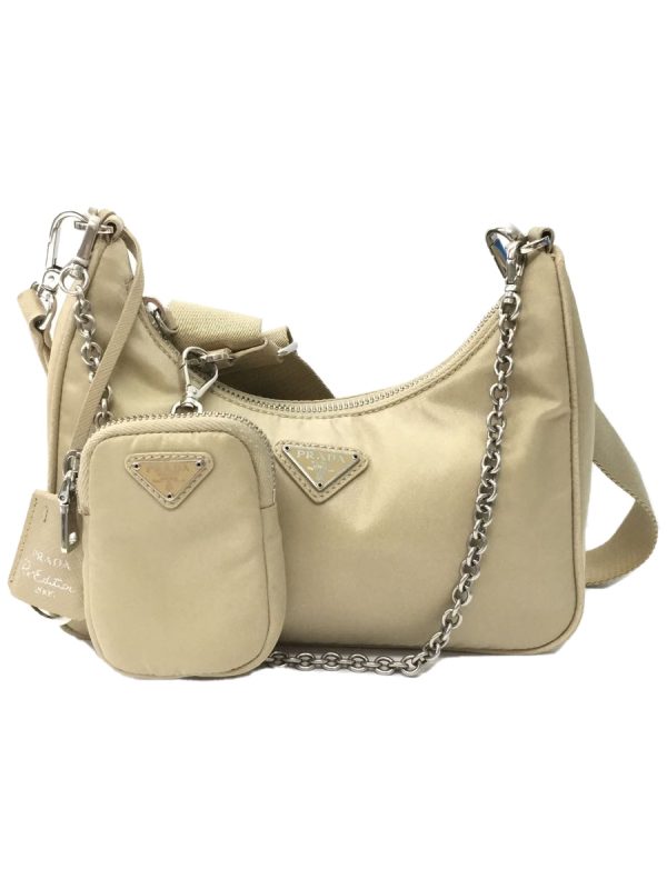 1 Prada Shoulder Bag Nylon Beige