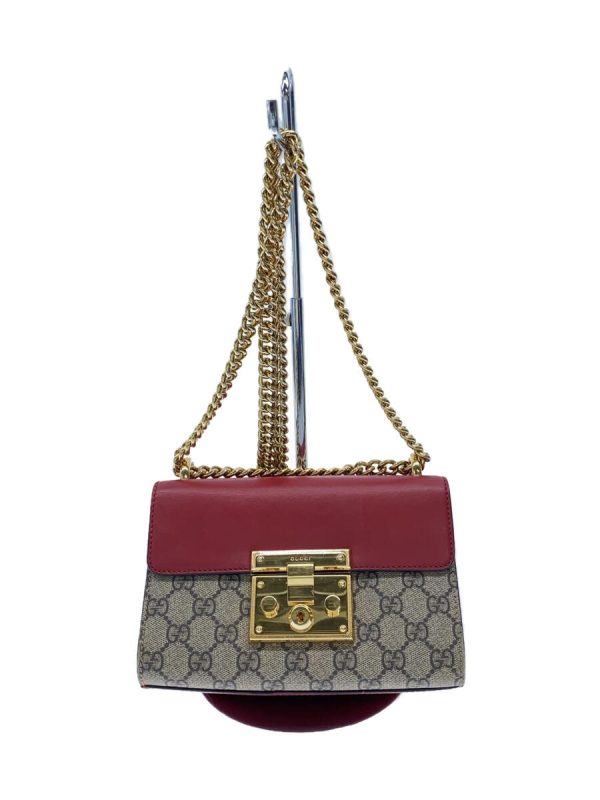 1 Gucci Small Chain Shoulder Bag Padlock GG Beige