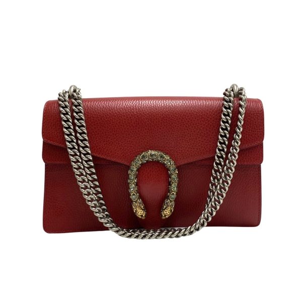 1 Gucci Metal Fittings Leather Chain Mini Shoulder Bag Pochette Red