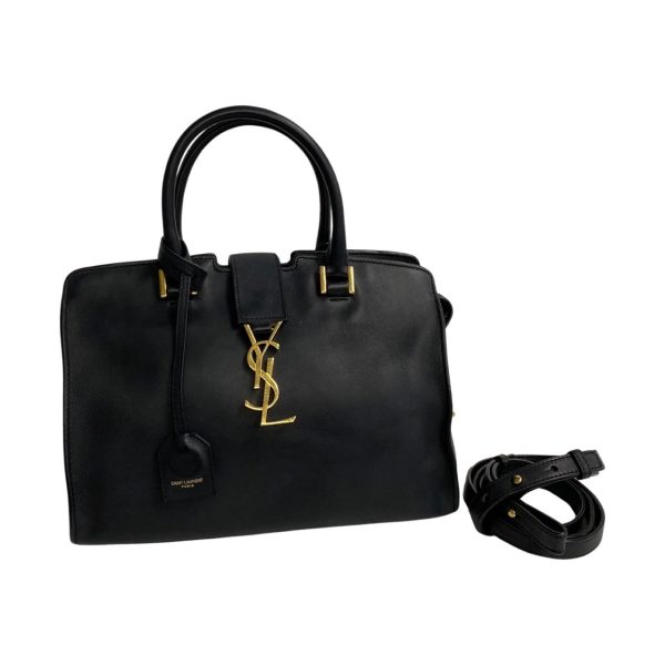 1 Saint Laurent Metal Fittings Leather Handbag Shoulder Bag Black