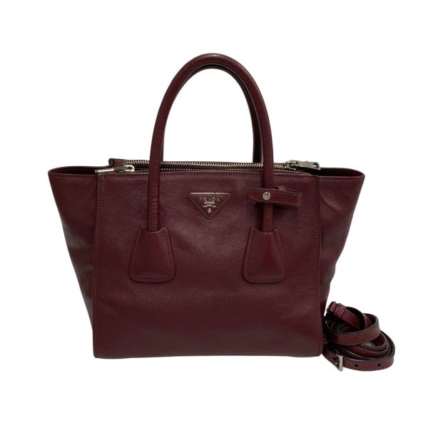 1 Prada Metal Fittings Leather Mini Tote Bag Shoulder Bag Red