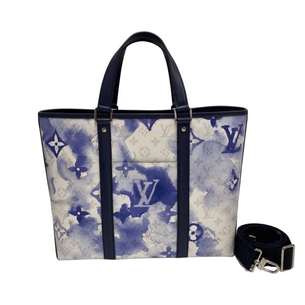 1 Louis Vuitton Monogram Weekend Tote Shoulder Bag Blue