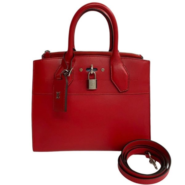 1 Louis Vuitton City Steamer PM Leather Shoulder Bag Red