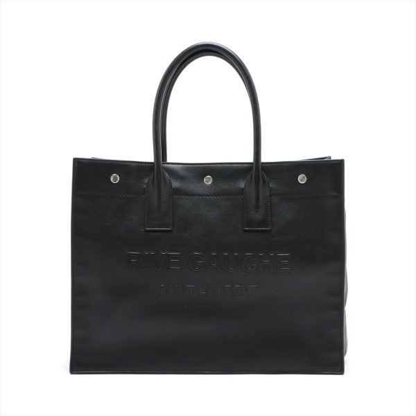 1 Yves Saint Laurent Rive Gauche Leather Tote Bag Black