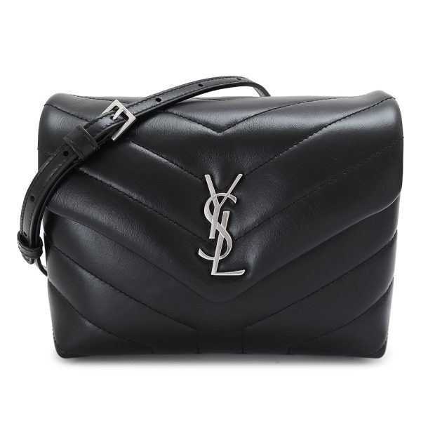 1 Ysl Saint Laurent Shoulder Bag Monogram Leather Black