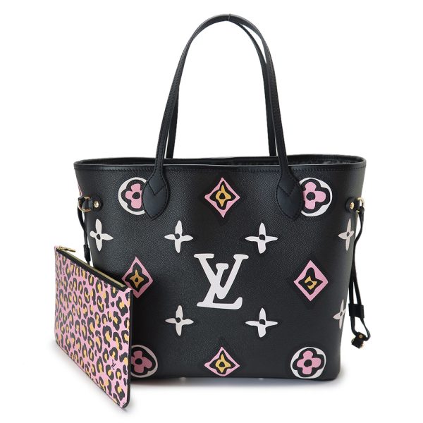 1 Louis Vuitton Wild at Heart Neverfull MM Monogram Black Multicolor