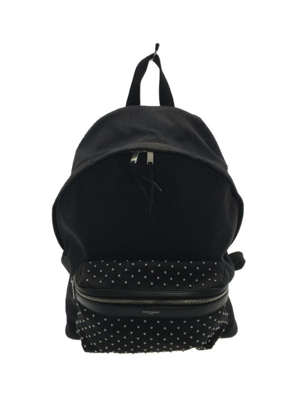 1 Saint Laurent Studs City Scuffed Backpack Black