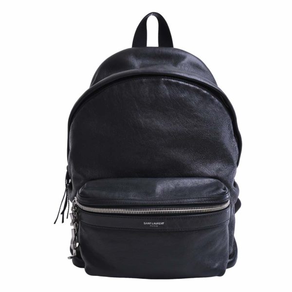 1 Saint Laurent Leather City Backpack Rucksack Black