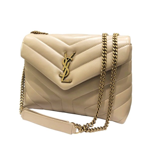 1 Saint Laurent Small Chain Shoulder Leather Beige