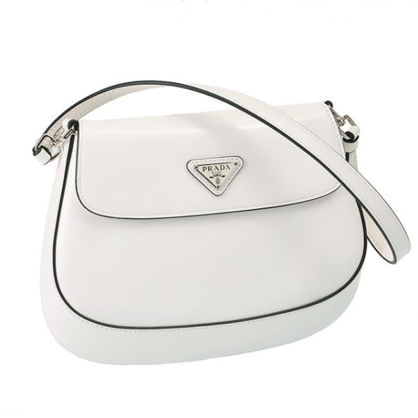 1 Prada Brushed Leather Handbag Accessory Pouch Shoulder Bag White