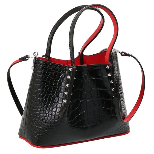 1 Christian Louboutin Cabarock Mini Ari Leather Handbag tote Bag Black