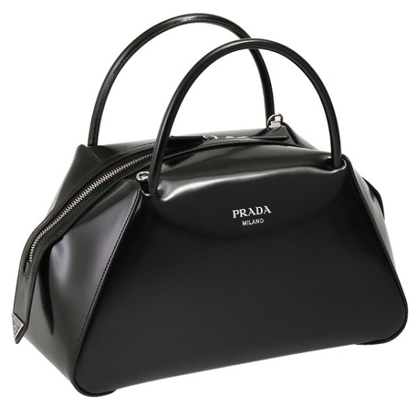 1 Prada Medium Leather Handbag Black