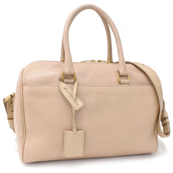 1 Saint Laurent Paris Classic Duffle 2way Handbag Leather Beige