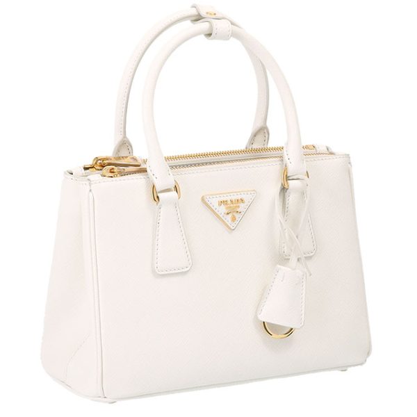 1 Prada Small Bag Embossed Leather Shoulder Bag White