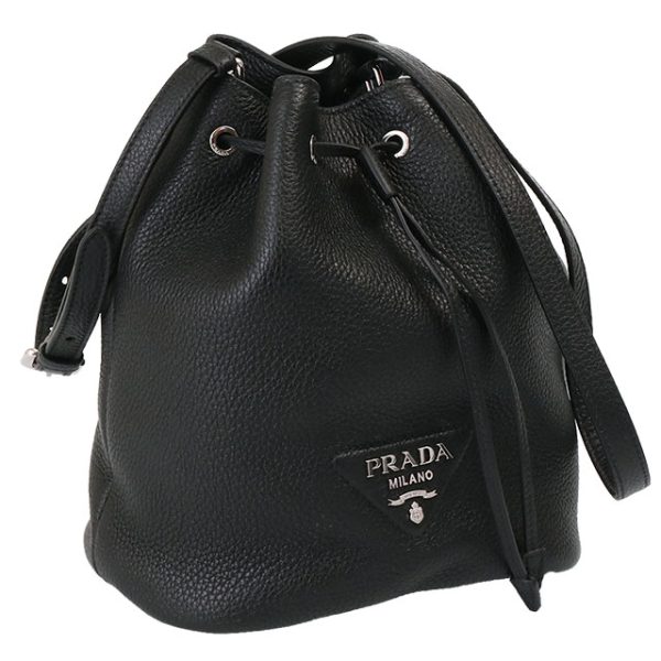 1 Prada Bucket Bag Leather Shoulder Bag Black