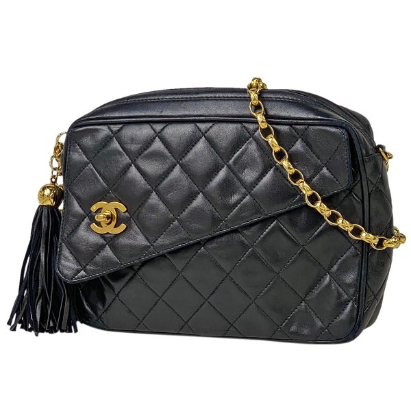 1 Chanel Coco Mark Chain Shoulder Bag Matelasse Leather Black