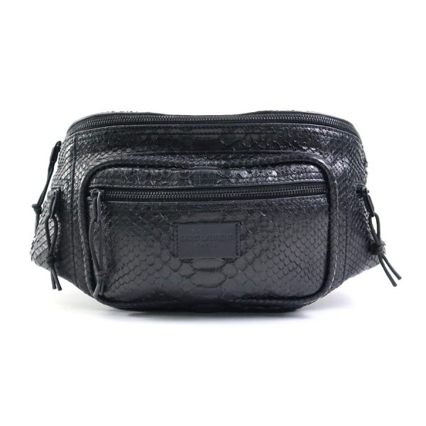 1 Saint Laurent Body Bag Waist Pouch Python Black