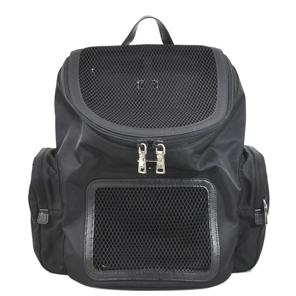 1 Prada Pet Carrier Pet Backpack Re Nylon Saffiano Leather Black