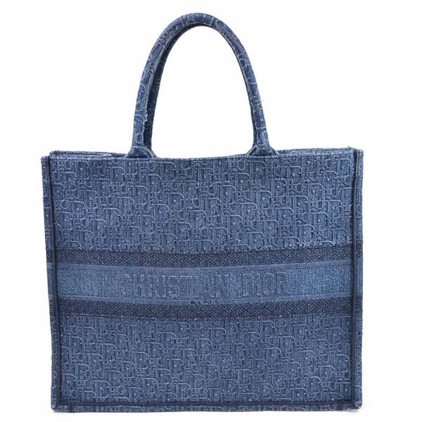 1 Christian Dior Handbag Tote Bag Oblique Bag Denim Blue