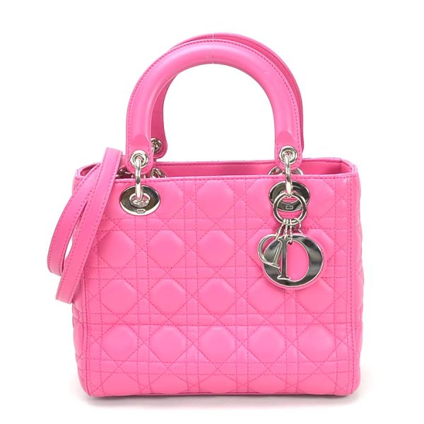 1 Christian Dior Handbag Shoulder Bag 2way Cannage Pink