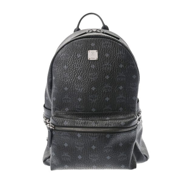 1 MCM Studded Backpack Leather RucksackDaypack Black