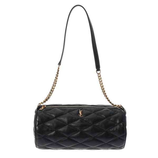 1 Saint Laurent Small Tube Bag Gold Hardware Lambskin Shoulder Bag Black