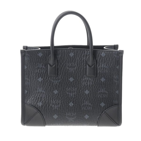 1 MCM Tote Bag Leather 2way Shindo Black Silver