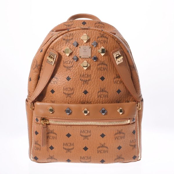 1 MCM Stark Backpack Studs Rucksack Daypack Brown