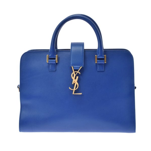 1 Saint Laurent 2way Bag Gold Hardware Calf Handbag Blue