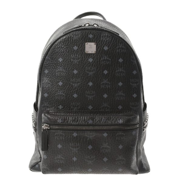 1 MCM Backpack Studded Leather RucksackDaypack Black