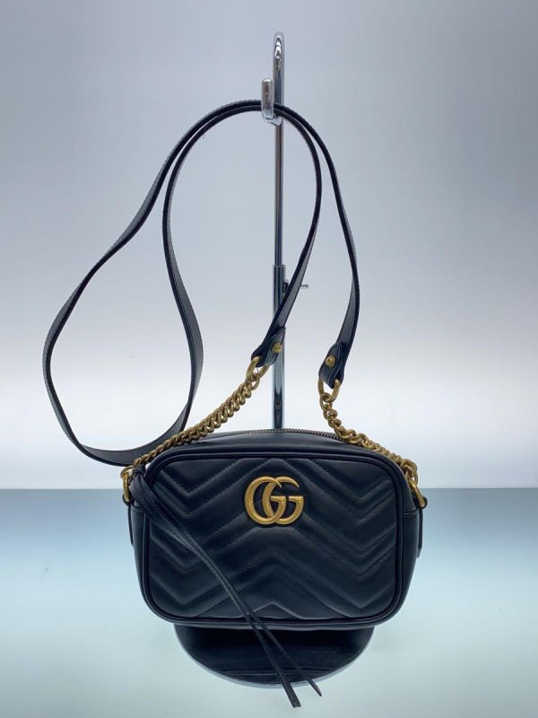 1 Gucci Shoulder Bag GG Marmont Leather Black