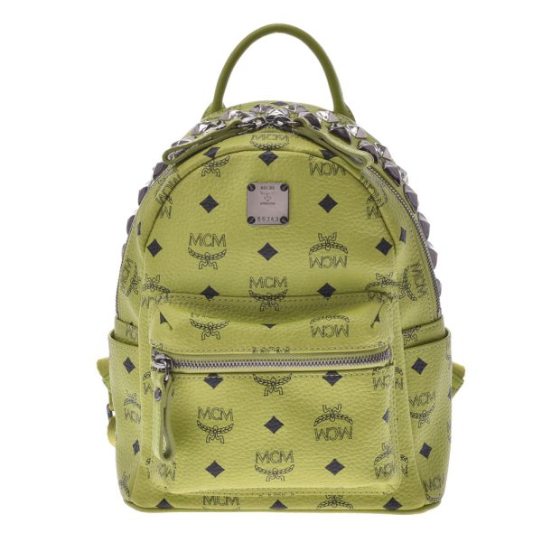 1 MCM Backpack Mini Studded Calf BackpackDaypack Yellow