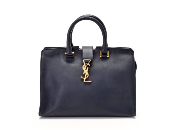 1 Saint Laurent Monogram Cabas Leather Navy Blue