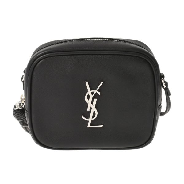 1 Saint Laurent Monogram Blogger Bag Silver Hardware Calf Shoulder Bag Black